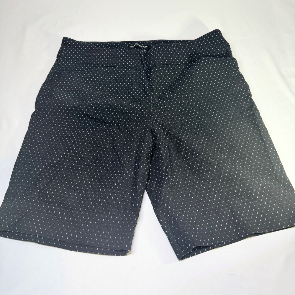 HILARY‎ RADLEY Women's Shorts black White Polka Dot M Pull On Stretch Bermuda